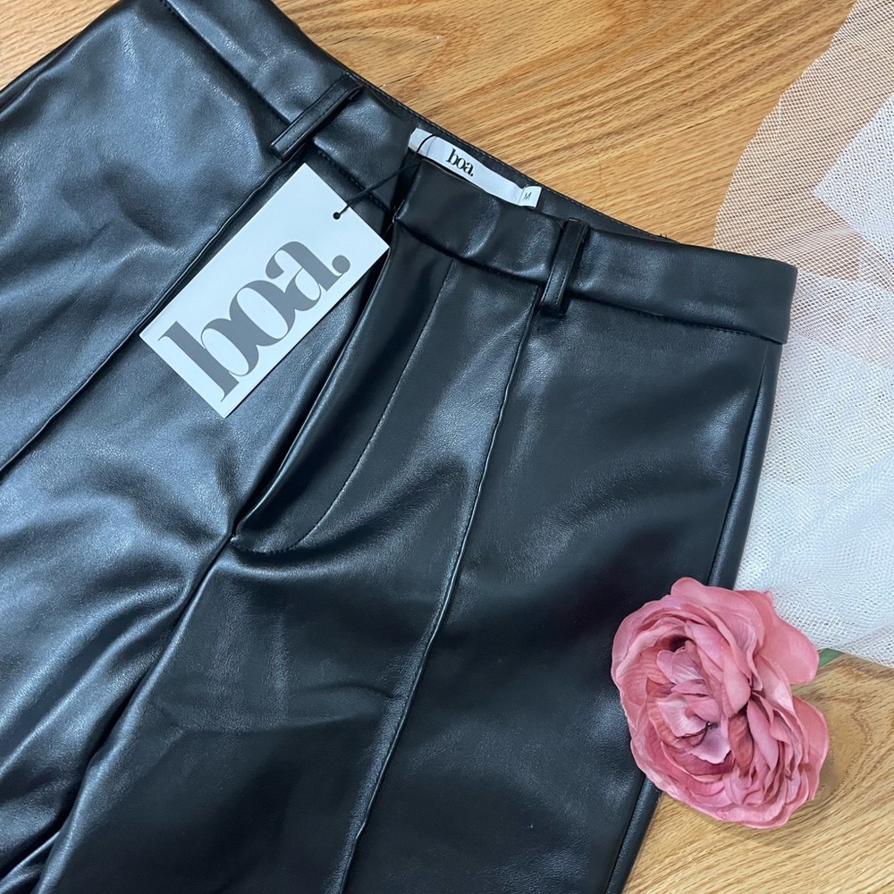 Brand BOA BRAND NEW VEGAN LEATHER WIDE LEG TROUSERS